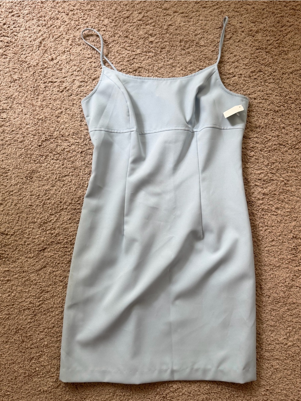 Dead Stock A-List Mini Baby Blue Spaghetti Strap Dress